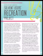 Solvent Users Recreation Project flyer detailing program goals and activities.