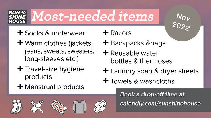 Most-Needed Items for November 2022