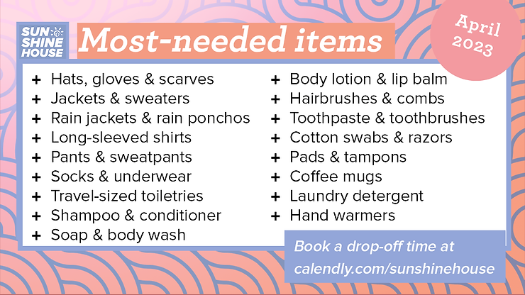 Most-needed items for April 2023