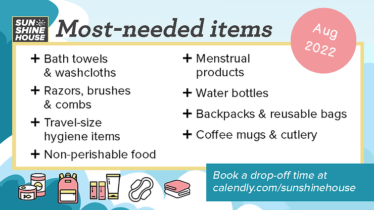 Most-needed items for August 2022