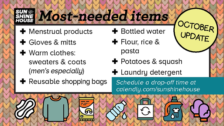 Most-Needed Items for October