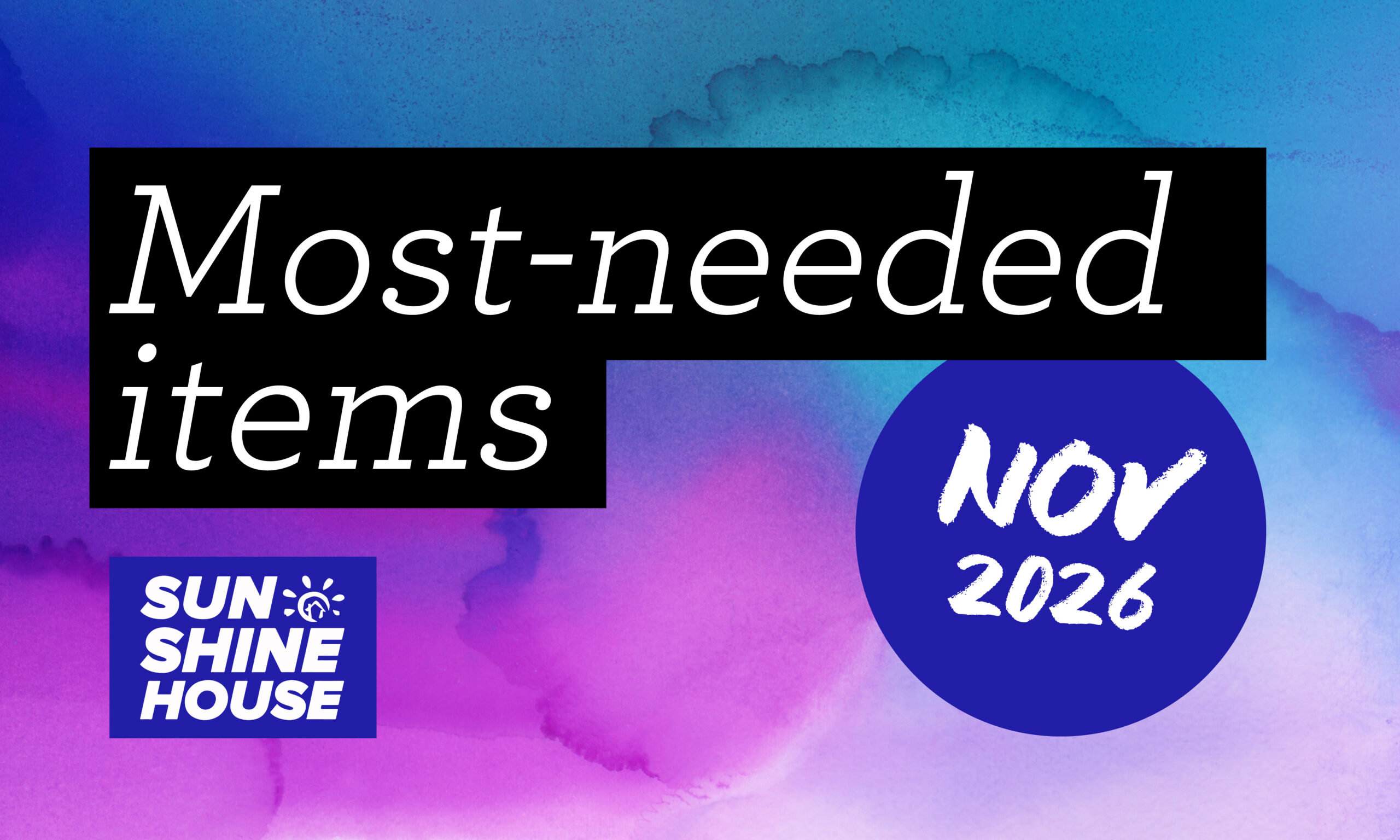 Most-Needed Items for November